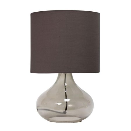 LIGHTING BUSINESS Glass Raindrop Table Lamp with Fabric Shade - Smoke Gray with Gray Shade LI2519935